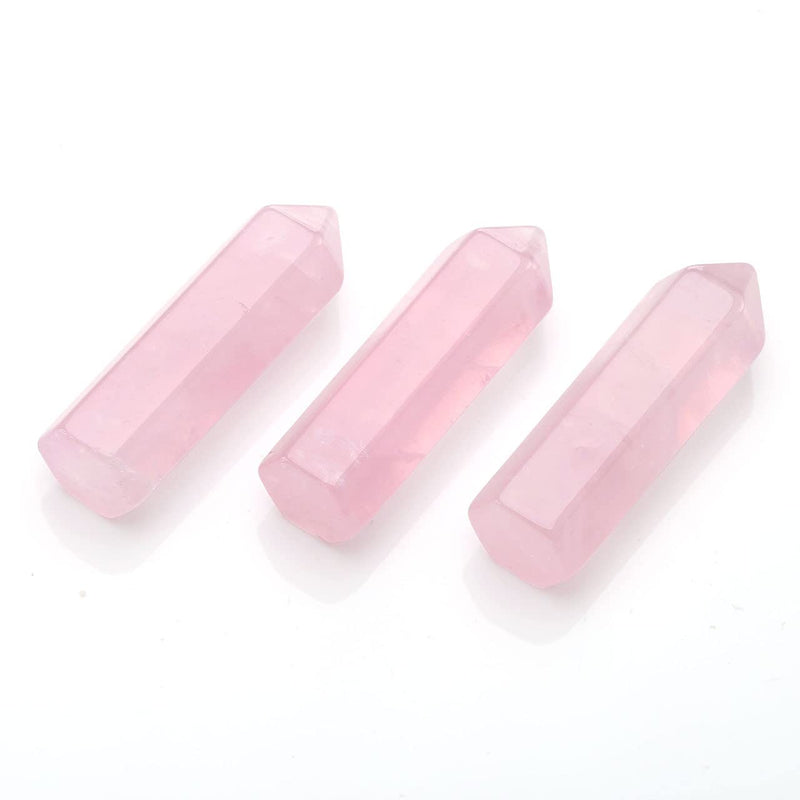 JOVIVI 3pc 35mm Healing Crystals Gemstones Set Amethyst Crystal Rose Quartz Clear Quartz Points Crystal Towers Reiki Stones Yoga Amulet Meditation Spiritual Home Decor Gifts 3pc 35mm Amethyst/Rose Quartz/Clear Quartz Crystal Wands Set - NewNest Australia