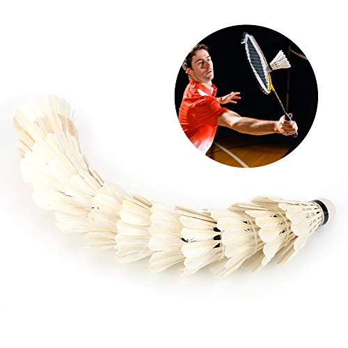 12Pcs/Lot Badminton Balls, Durable Stable White Advanced Goose Feather Hight Speed Shuttlecocks - NewNest Australia