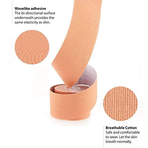 3-Pack Kinesiology Tape Pro Athletic Sports. Knee, Ankle, Muscle, Kinetic Sport Dynamic, Physical Therapy. Strong-Rock Breathable h2o Resist Cotton.Roll,Uncut,2in x 16.4ft.Bulk k Multi-Coloured - NewNest Australia
