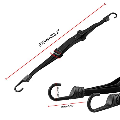 Patty Both 2 Pcs Motorcycle Helmet Luggage Rope Bungee Cord Bandage Strapping Tape Elastic Strap with 2 hooks, Black - NewNest Australia