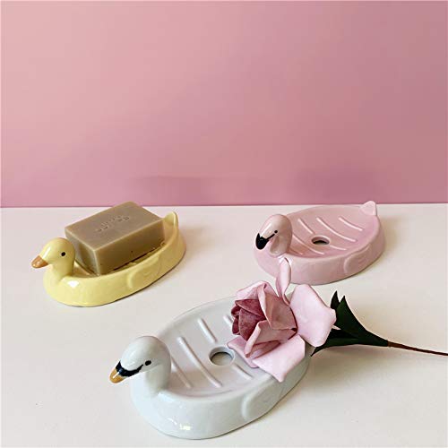 JHNIF Ceramic Cute Flamingo Soap Tray Soap Dish, Pink - NewNest Australia