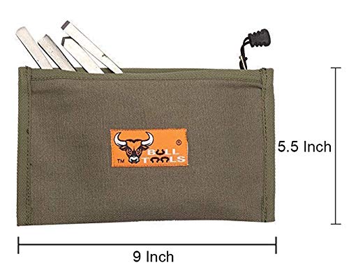 BULL TOOLS Heavy Duty 100% Dyed & Washed 15 Oz. Duck Canvas of 5MM Pure Brass Solid Zipper Tool Bag Organizer Multi Utility Tool Pouch - 6 Piece Small Multi - NewNest Australia