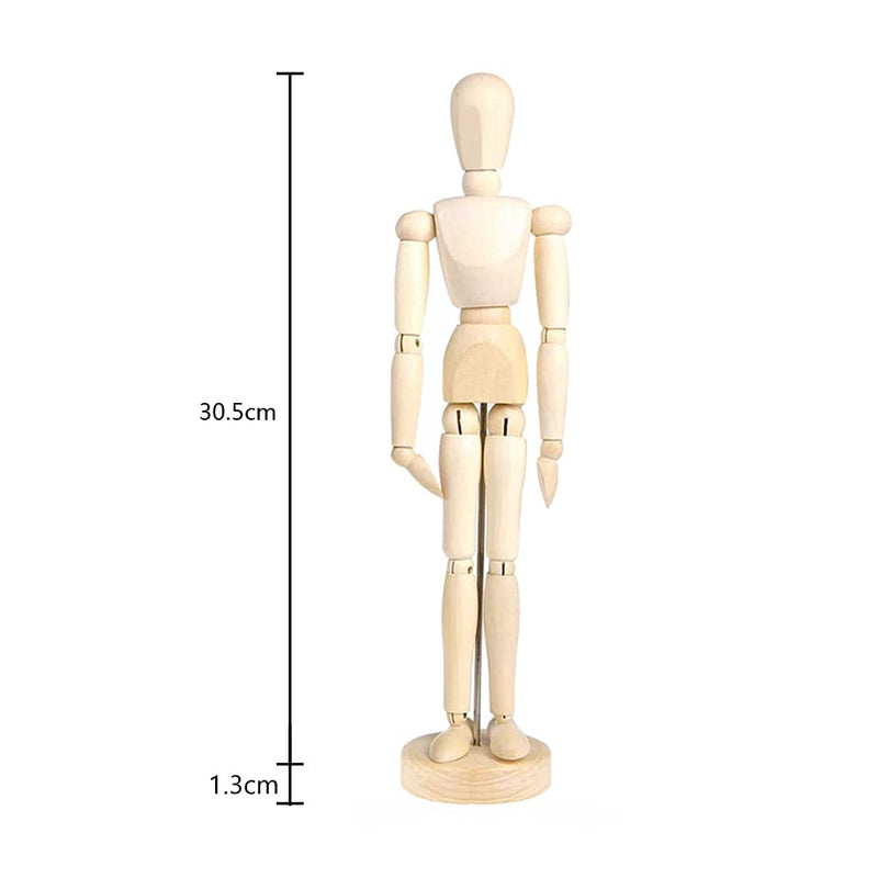 12 Inch Artists Wooden Manikin Jointed Mannequin Wooden Male Manikin Blockhead Artist Human Figure Articulated Mode Perfect for Home Decoration/Drawing The Human Figure 12 inch Manikin - NewNest Australia