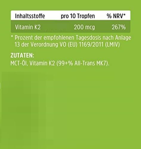 Vitamin K2 MK7 200µg 1850 drops 50ml - Premium: 99% All-Trans Menaquinone - Laboratory tested, vegan, high dosage, and made in Germany. - NewNest Australia