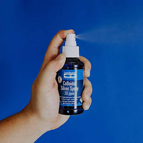 Trace Minerals Research Vegan Colloidal Silver Spray, Bio-Active Silver Hydrosol Liquid Mineral Supplement, Certified Organic, Natural & Pure, 30 PPM, 4 fl. oz, - CLSSP01 - NewNest Australia