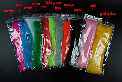 GREATFISHING 12 Color/Set 12pc Fly Tying Egg Yarn Glow Bug Yarn Fiber Baitfish Lure Parachute Fly Tying Material Streamer Flies - NewNest Australia