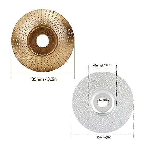 Acxico 2Pcs 100mm & 3.3'' Carbide Wood Sanding Carving Shaping Disc for Angle Grinder Grinding Wheel - NewNest Australia