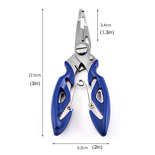 tzoxal Fishing Pliers Stainless Steel Fish Hook Remover, Saltwater Resistant Fishing Braid Scissors Braided Line Cutter, Split Ring Opener Fishing Tools 5in-3pcs - NewNest Australia