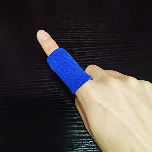 20 PCS Finger Sleeves Protectors, Sport Finger Sleeves Finger Splints Thumb Finger Brace Support Elastic Thumb Sleeves for Relieving Pain Arthritis Trigger Finger(Blue Black) Blue,black - NewNest Australia