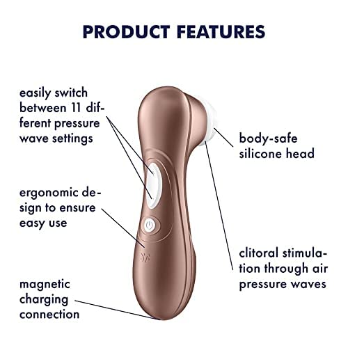 Satisfyer Pro 2 Air-Pulse Clitoris Stimulator - Non-Contact Clitoral Sucking Pressure-Wave Technology, Waterproof, Rechargeable (Rose Gold) Rose Gold - NewNest Australia