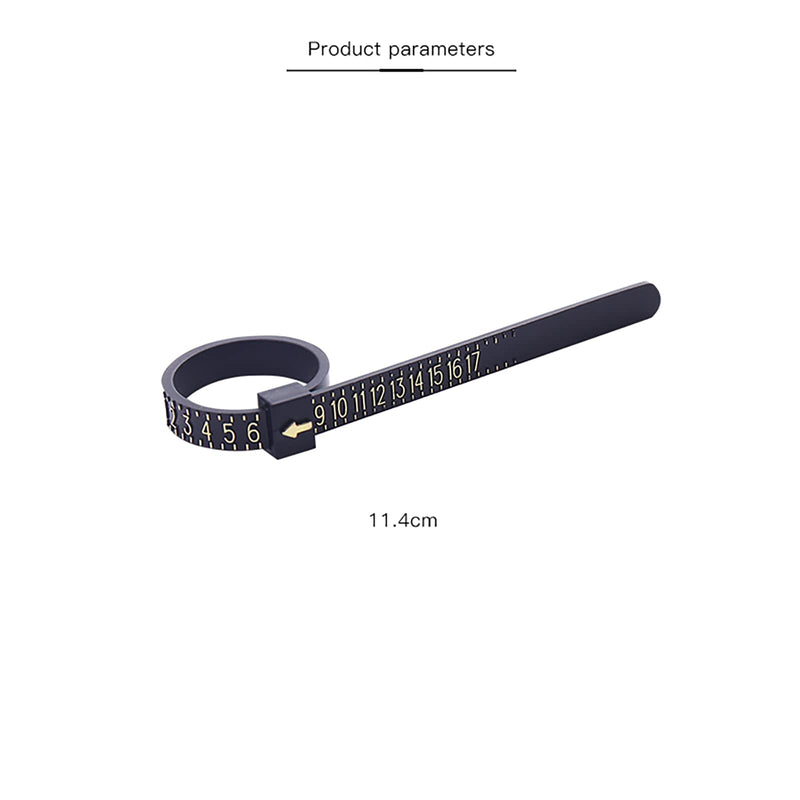 1 Pack US Ring Sizer Measuring Gauge, 1-17 US Rings Size, Plastic Finger Sizing Measure Tool, Reusable, Black - NewNest Australia