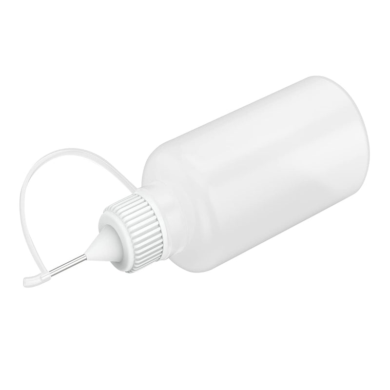 12 Pcs 1 Ounce Needle Tip Glue Bottle 30ml Plastic Dropper Bottles for Small Gluing Projects, Paper Quilling DIY Craft, Acrylic Painting, White Lid - NewNest Australia