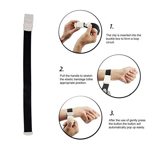SUPERTOOL Medical Tourniquet with Buckle for Outdoor Emergency First Aid Blood Stop Belt Intravenous Quick and Slow Release (Black, 1 Pack) Black - NewNest Australia