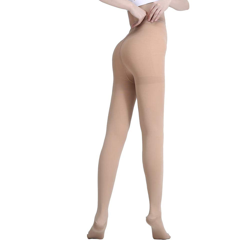 AMZAM® Compression Pantyhose for Women & Men, Closed Toe, Opaque, Firm Support 15-20mmHg Graduated Compression Stockings, Help Relieve Swelling Edema Varicose Veins, Nursing, Beige S Small 15-20mmhg Close Toe Beige - NewNest Australia
