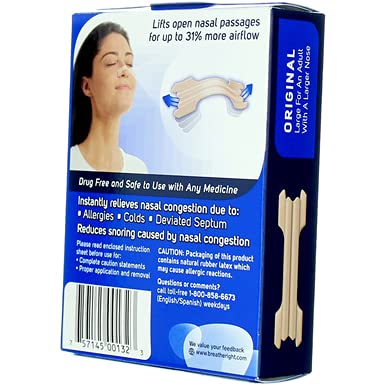 Breathe Right Nasal Strips, Original, 30 Large, Tan Strips - NewNest Australia