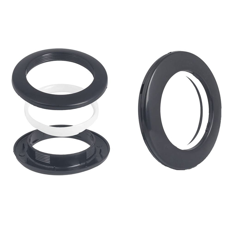 32 Pack Curtain Grommet Plastic Eyelet Rings Inner Diameter 1-9/16"(40mm) Curtain Eyelet Rings Nanoscale Low Noise Roman Ring Large Grommet Kit for Fabric (Black) Black - NewNest Australia
