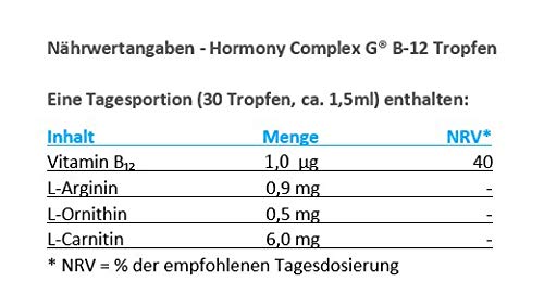 Hormony Complex G B-12 Drops with Extended Food List, 50 ml Bottle for hCG Diet (Metabolic Treatment), No C30 Globules - NewNest Australia