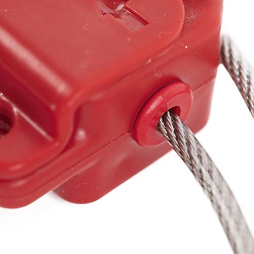 TRADESAFE Lockout Tagout Cable Lock, 6 feet, Adjustable Steel Cable Lo ...