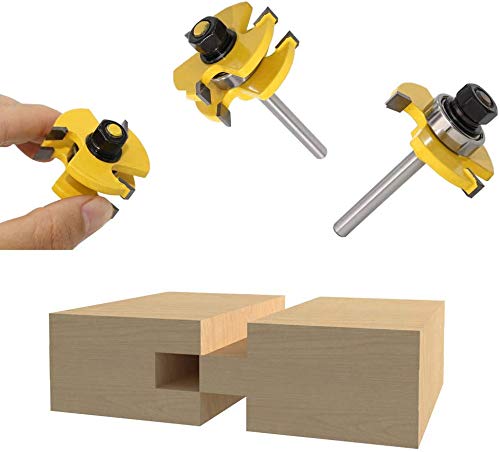 Tongue and Groove Set - APLUS Router Bit Set [ 2 Piece ] - Woodworking Milling Wood Cutter Tool for Engraving Machine Trimming Machine… (1/4 Inch Shank) - NewNest Australia