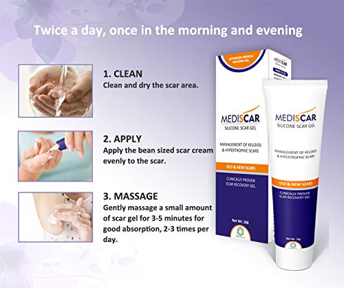 MediScar Silicone Scar Gel 30g – Keloid Scar Treatment – Hypertrophic Scar Removal Gel- Scar Removal for Face, Body, Stretch Marks, C-Sections, Surgical Marks, Acne – Old and New Scars - NewNest Australia