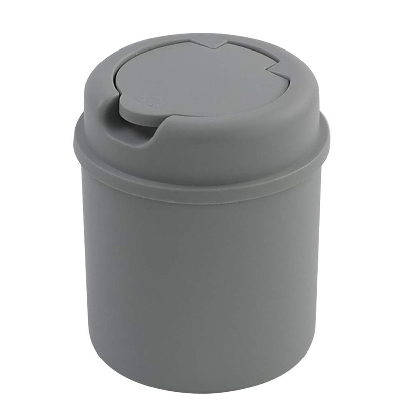 NewNest Australia - Lesbin 2 L Plastic Mini Trash Can, Tiny Garbage Can with Lid, Gray 