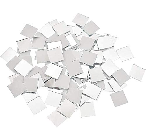 Redodeco 2400pcs Real Glass Silver Mirrors Mosaic Tiles Sticker for Craft Square Glass Tiles Self Adhesive,5mm by 5mm - NewNest Australia