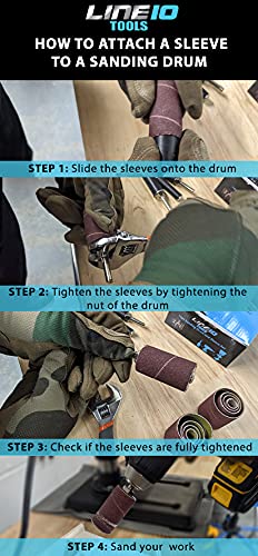 16pk Sanding Drum and Sleeves Set for Drill, 2-inch Long 16pc Sanding Drums & Sleeves - NewNest Australia