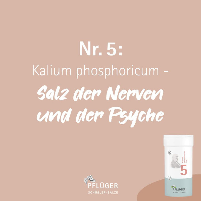 PFLÜGER Schüßler Salts No. 5 Kalium phosphoricum D6 - 400 tablets - The salt of the nerves and psyche - gluten-free - NewNest Australia