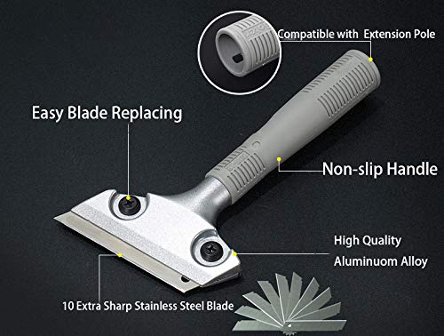 LDS Industry Glass Scraper, Stove Cleaner, Extendable Razor Blade Sticker/paint Scraper Remover for Window Tile Glass Windshield Tile Granite Wall Cleaning Hand Tool, Gum Cleaning, SCRP-U - NewNest Australia