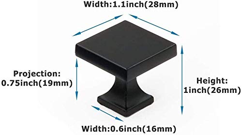 homdiy Black Cabinet Knobs Drawer Knobs- LS6785BK Solid Square Dresser Knobs Kitchen Cabinet Hardware Black Cabinet Knobs for Dresser Drawers, Closet 10 Pack - NewNest Australia