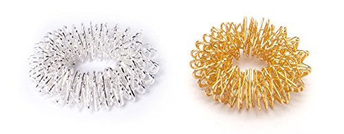 Chi-Enterprise Premium Massage Ring Set For The Fingers | Anti Stress - Acupressure Ring - Antistress Ring | Acupressure Ring - Anxiety Ring | 10 Rings (Gold And Silver, Large) - NewNest Australia