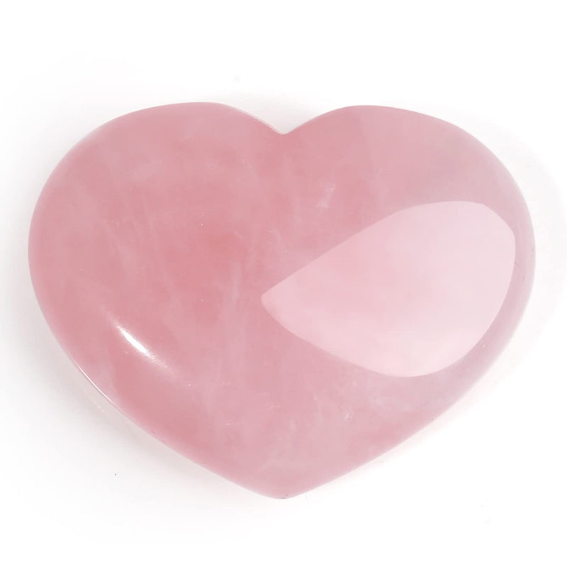XIANNVXI 45mm 1.8" Rose Quartz Healing Crystals Heart Stones 100% Natural Crystals Gemstones Polished Love Puff Palm Stones Reiki Crystal Gifts Pink - Rose Quartz - NewNest Australia