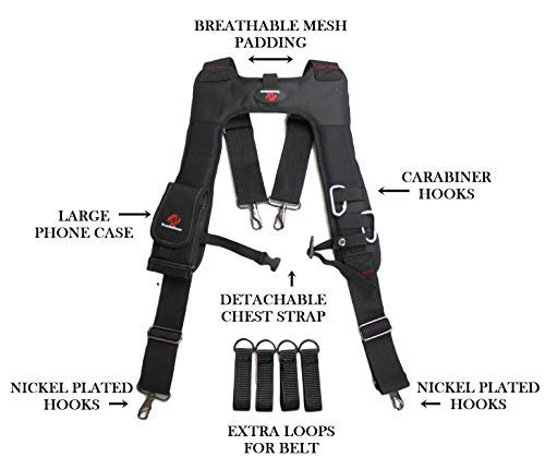 TradeGear Electrician’s 4 Point Suspender Harness – Designed For Maximum Comfort & Durability – Ideal for All Electricians Tools 4 POINT SUSPENDERS - NewNest Australia