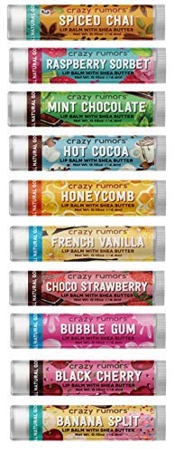 Crazy Rumors 'Flavourites Mix' 10 pack of Lip Balms (10 lip balms x 4g), vegan & 100% natural - NewNest Australia