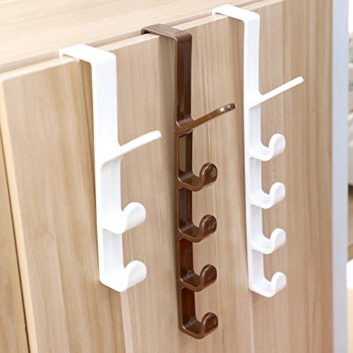 NewNest Australia - Home-Organizer Tech 5 Layers Over The Door Hook Organizer Rack Hanger Backpack Handbag Door Hook, Pack of 2 Beige 