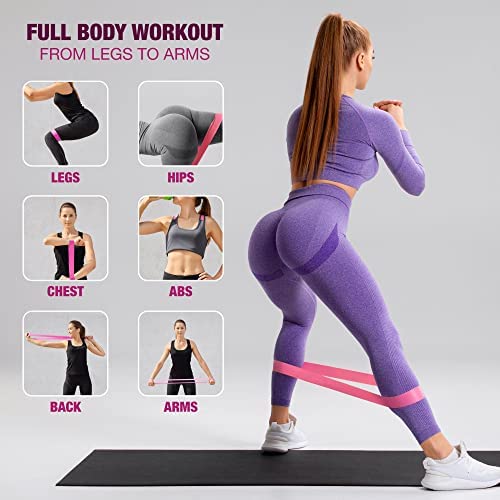 You vs You Resistance Bands with Storage Bag & Instruction, Strong Loop Fitness Band for Home Gym Exercise Workouts Yoga, Tone & Strength Men & Women, Colour Coded Resistance, Sweat Proof PINK - NewNest Australia