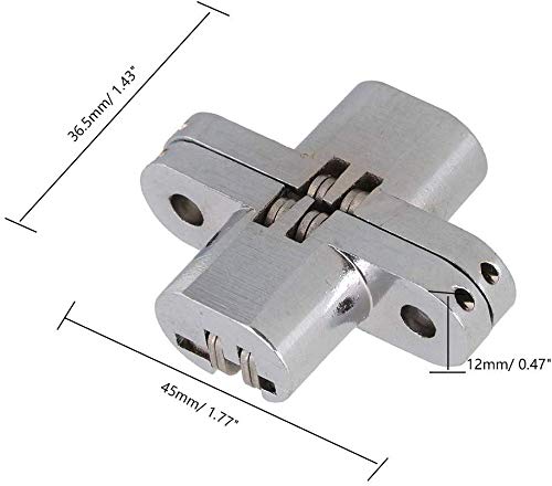 2pair (4pcs) of 1-3/4'' Hidden Hinges Stainless Steel Invisible Door Hinges Concealed Barrel Wooden Box Silver - NewNest Australia