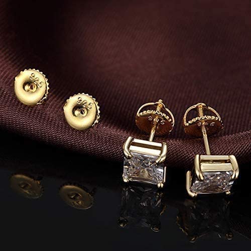 DELECOE 925 Stering Silver Screw Earring Backs Replacements for Threaded Post (0.032''), 4 Pairs Hypoallergenic 18K Gold Plated Screw on Earring Backs for Diamond Earring Studs, 6mm - NewNest Australia