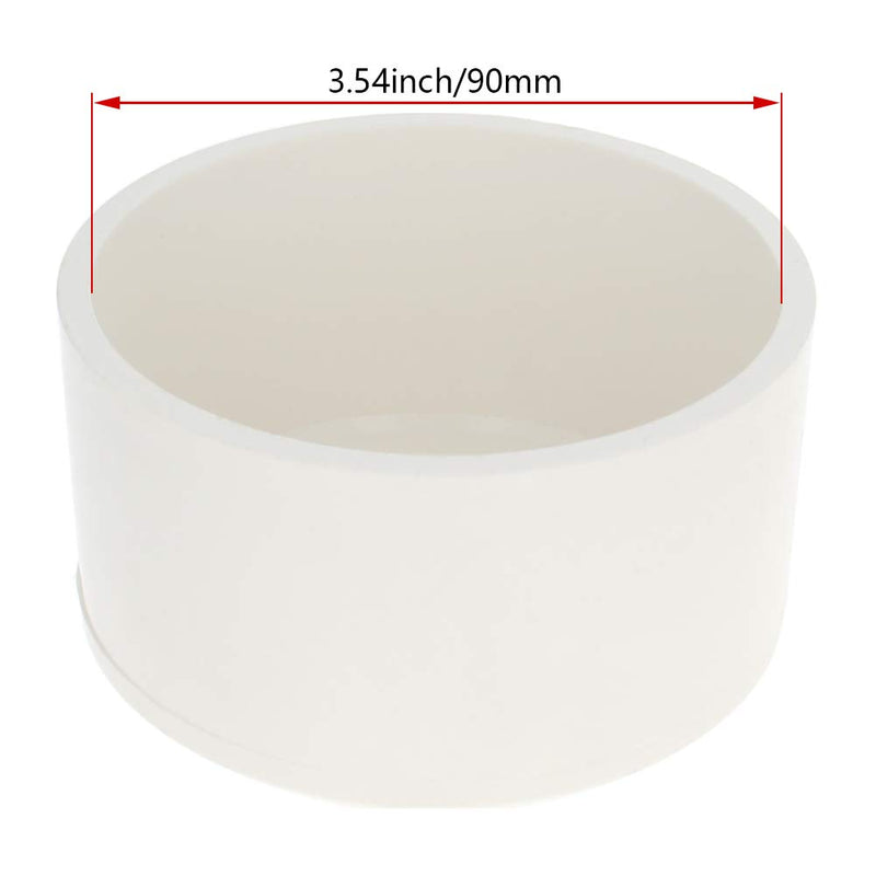 Othmro Round Water Tubing Tube Pipe End Cap Cover 90 mm Inner Dia White 2pcs 90mm 2pcs - NewNest Australia