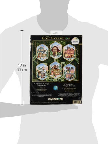 Dimensions Gold Collection Christmas Village Counted Cross Stitch Ornament Kit, 6 pcs - NewNest Australia