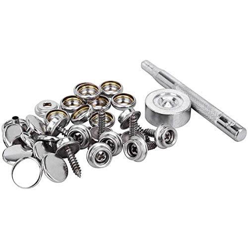 Crafts Man 150 PCS Canvas Snap Kit Tool,Metal Screws Snaps Marine Grade 3/8" Socket Stainless Steel Boat Canvas Snaps with 2 Pcs Setting Tool for Boat Cover Furniture (150 pcs) - NewNest Australia