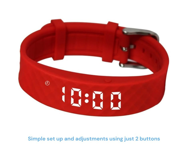Red Pivotell Vibratime Vibration Pill Reminder Clock - with up to 12 daily alarms, Modern - NewNest Australia