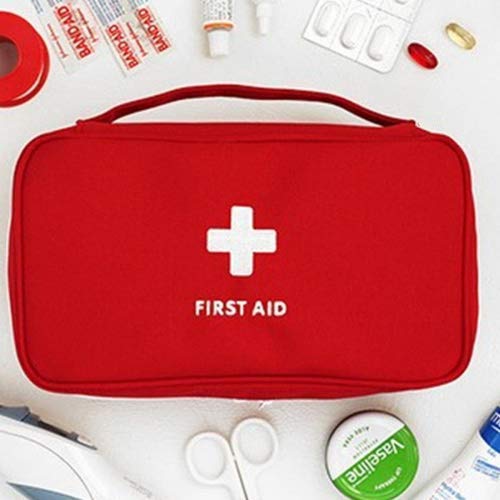 PAXLamb First Aid Bag First Aid Kit Empty Medical Storage Bag Red Trauma Bag for Emergency First Aid Kits Car Workshop Cycling Outdoors (Blue Handle) Blue Handle - NewNest Australia