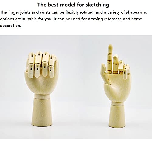 Wood Artist Drawing Manikin Articulated Mannequin with Wooden Flexible Fingers 10" Left Hand (10 inches-Left Hand) 10 inches-left hand - NewNest Australia