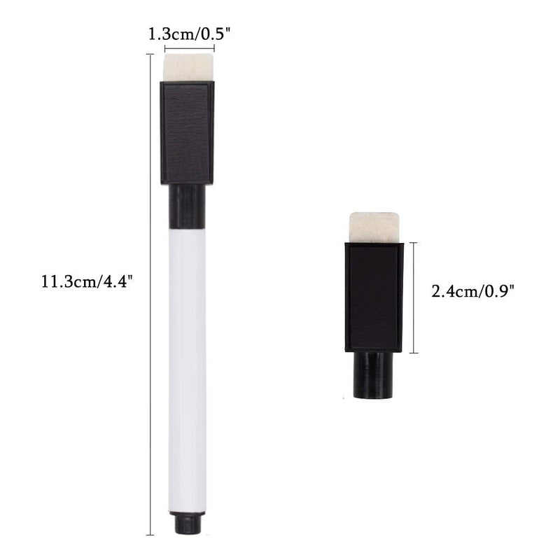 RETON 50 Pcs Rewritable Magnetic Dry Wipe White Board Markers Pens with Eraser Cap, 4.4 in Mini Dry Erase Marker with Fine Tip for Classroom, Office, Hospital, Home and Factory (50 Pcs, Black) 50 Pcs, Black - NewNest Australia