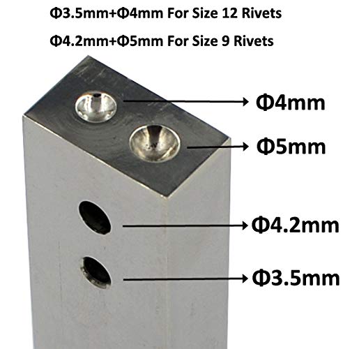 DGOL #9 and #12 Burrs Setter Stainless Steel 2 in 1 Size 9 and Size 12 Copper Rivet Fastener Install Setting Tool - NewNest Australia