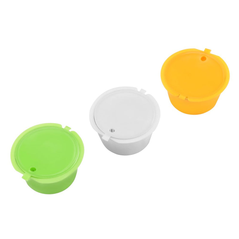 FreeLeben Refillable Coffee Capsules Pods, 3Pcs Reusable Universal Dolce Gusto Machine Coffee Filter BPA Free, with Spoon and Brush - NewNest Australia