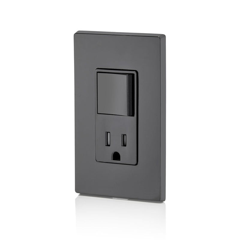 Leviton T5625-E Decora Combination Switch and Tamper-Resistant Receptacle, Black Image - NewNest Australia