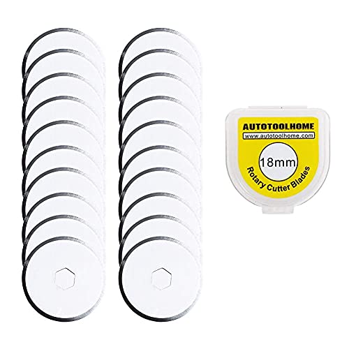 AUTOTOOLHOME 20 Pack 18mm Rotary Cutter Blades Cutting Fabric Paper Quilting Sewing Patchwork Tool - NewNest Australia