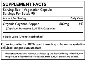 Cayenne Pepper Extract Supplement, Standardized to 0.45 Percent Capsaicin, 70,000 Scoville Heat Units, 90 Capsules, Manufactured in USA, Non-GMO & Gluten Free - NewNest Australia